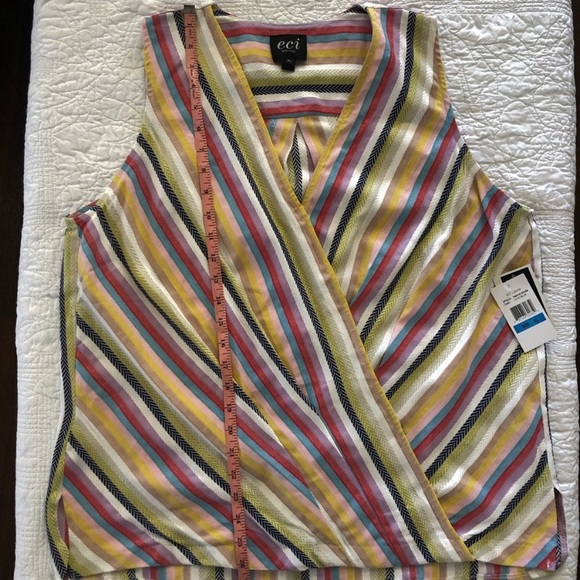 🆕ECI Striped Surplice Tank Top - Picture 4 of 8
